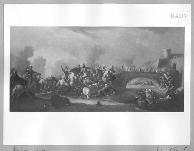 Georg Philipp Rugendas the Elder, a horsemen - battle at a river
