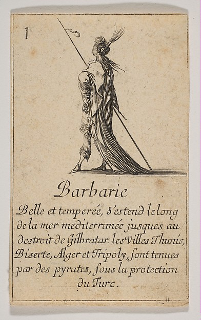 Stefano della Bella, Barbarie, from "Jeu de la Géographie"