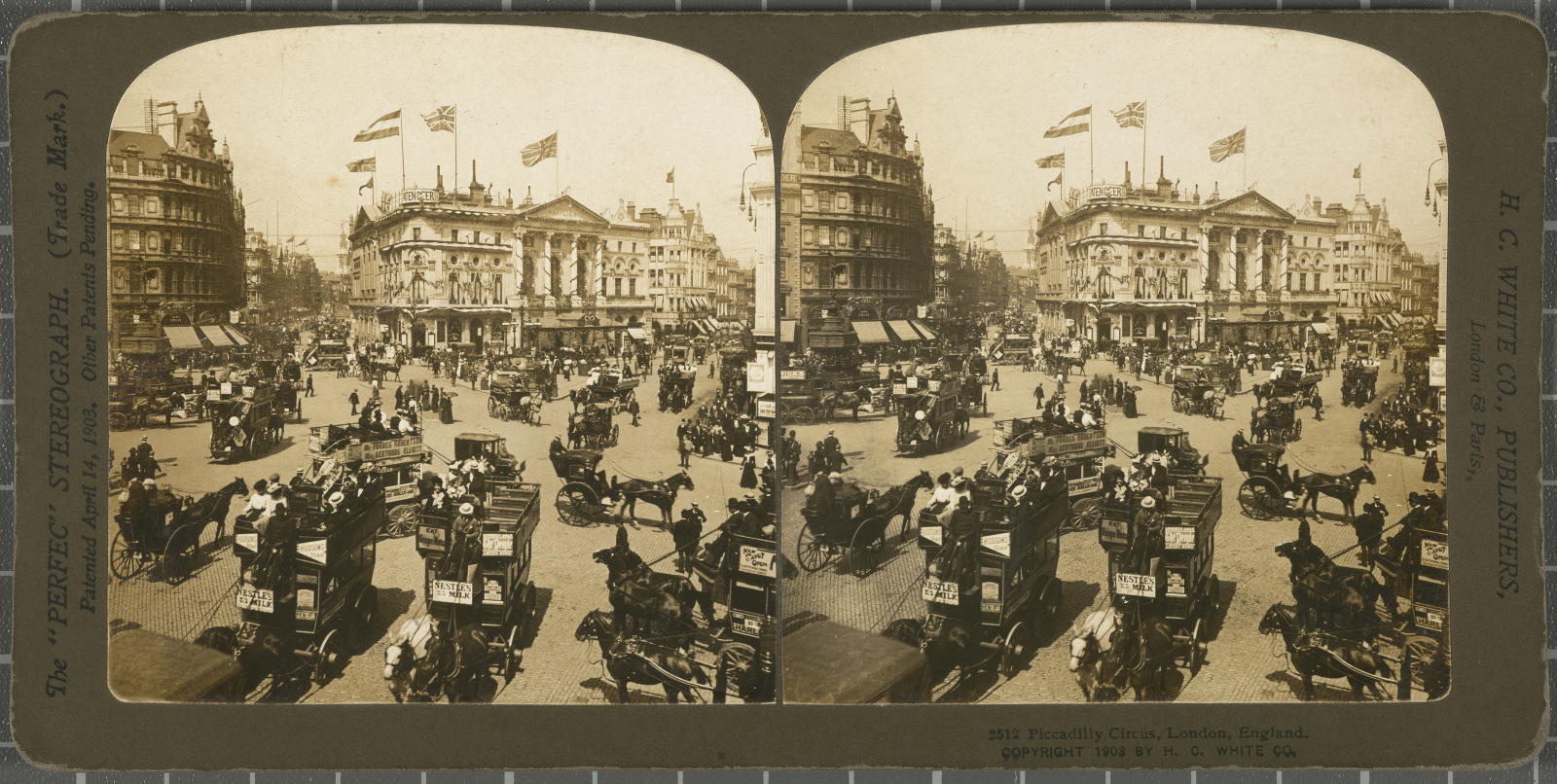 Desconegut, Piccadilly circus, London.England White, H.C. & Co., The\ ‘Perfec\’ Stereograph