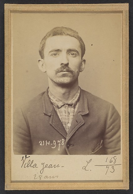 Alphonse Bertillon, Villa. Jean. 29 ans, né à Farini d'Olma (Italie). Manoeuvre. Anarchiste. 2/3/94.