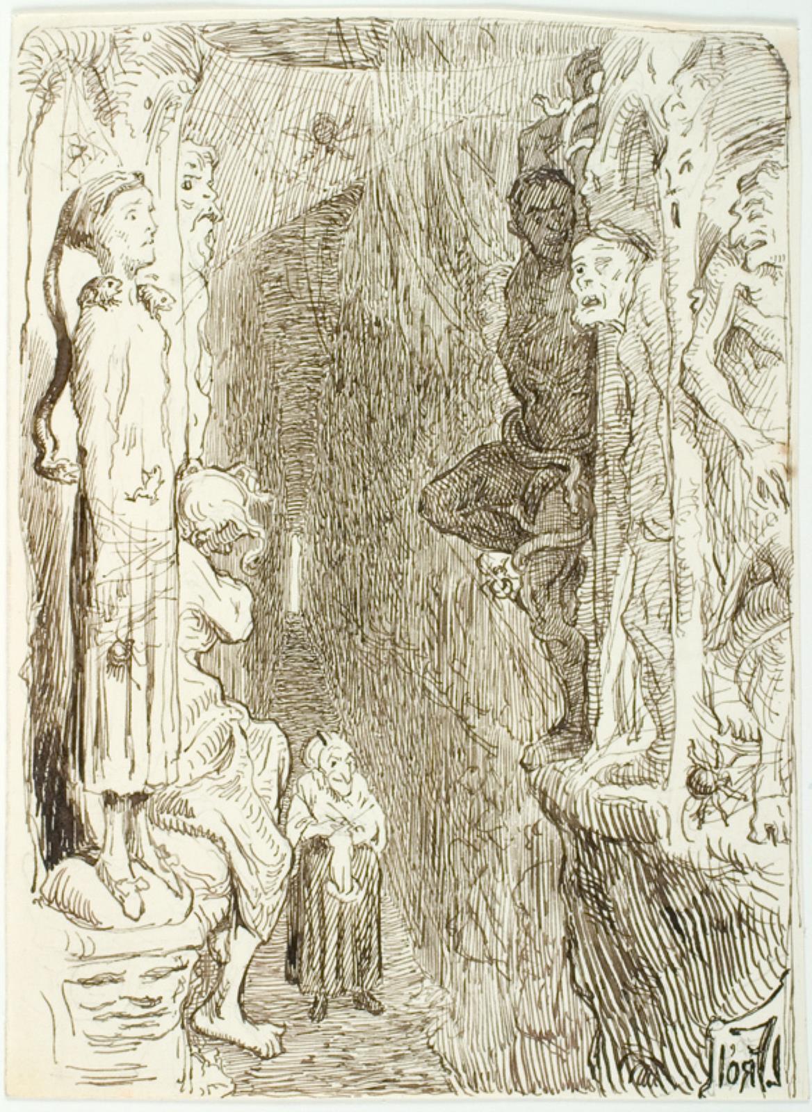 Lorenz Frølich, Illustrationsudkast til H.C. Andersen, Pigen, som traadte på Brødet