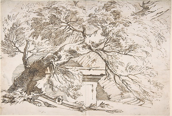 Paul Troger, A Fallen Tree with Ruins