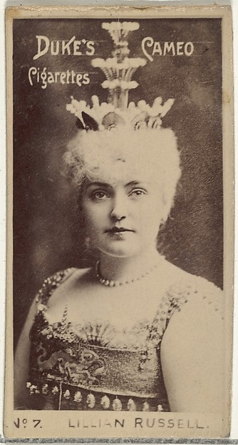 W. Duke, Sons & Co., Card Number 7, Lillian Russell, from the Actors and Actresses series (N145-4) issued by Duke Sons & Co. to promote Cameo Cigarettes