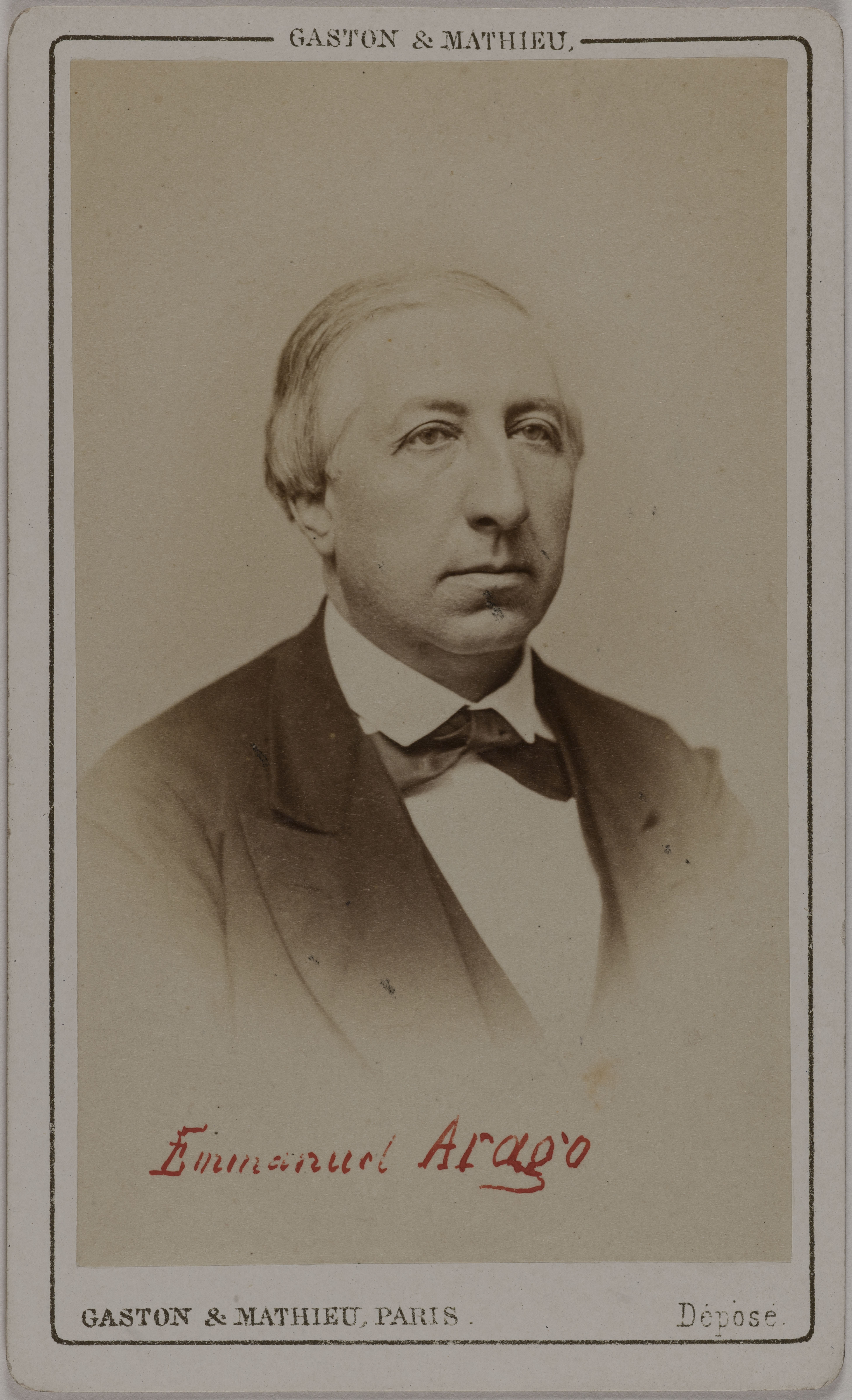 Gaston & Mathieu, Portrait d'Emmanuel Arago, (1812-1896), (homme politique)