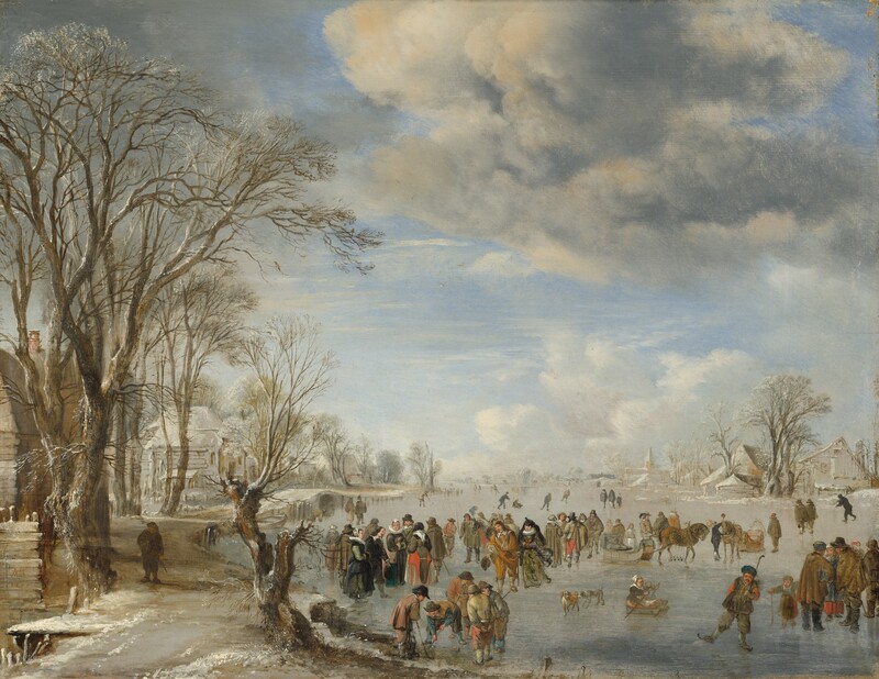 Aert van der Neer, Winter in Holland: Skating Scene