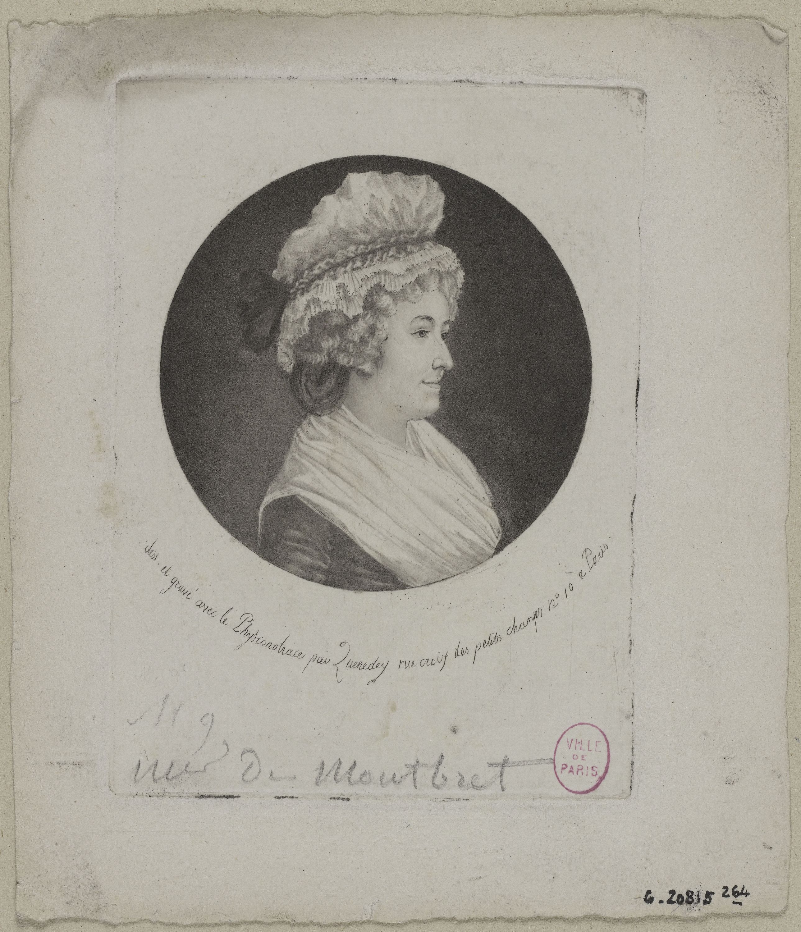 Edmé Quenedey, Portrait de Madame de Montbret