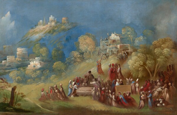 Dosso Dossi, The Trojans Building the Temple to Venus and Making Offerings at Anchises's Grave in Sicily