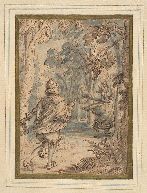 David Vinckboons, A Young Man Pursuing His Beloved into the Woods