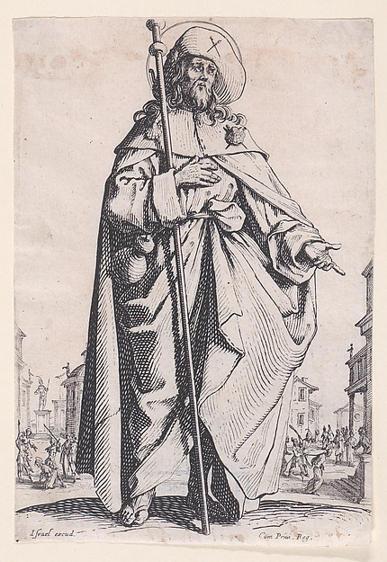 Jacques Callot, St. James Major, from "Les Grands Apôtres Debout, Représentant Le Sauveur, La Bienheureuse Marie et Les Saints Apôtres" (The Large Standing Apostles, Representing The Savior, The Blessed Mary and The Apostles)
