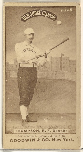 Goodwin & Company, Samuel Luther "Sam" Thompson, Right Field, Detroit Wolverines, from the Old Judge series (N172) for Old Judge Cigarettes
