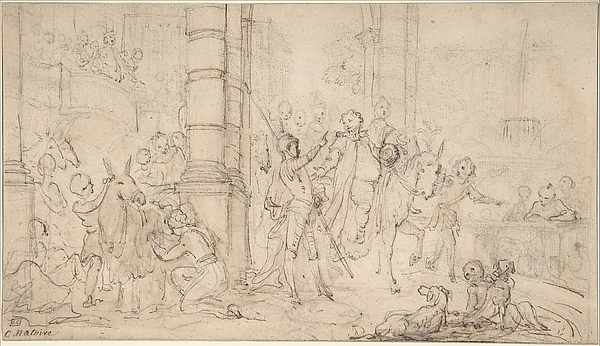 Charles Joseph Natoire, The Departure of Sancho Panza for the Island of Barataria