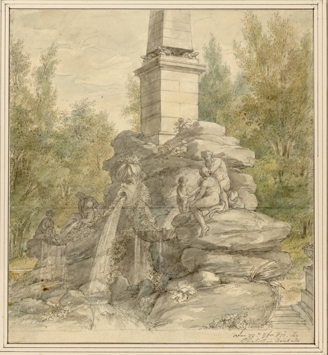 Anonym, Schönbrunn: der Obelisk, der untere Teil desselben
