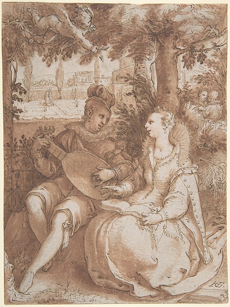 Hendrick Goltzius, Spring, Drawing for Engraving of the Same Subject