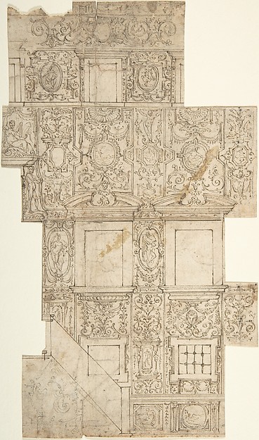 Anonymous, Italian, 16th century, Design for a Façade with Sgraffito Decorations