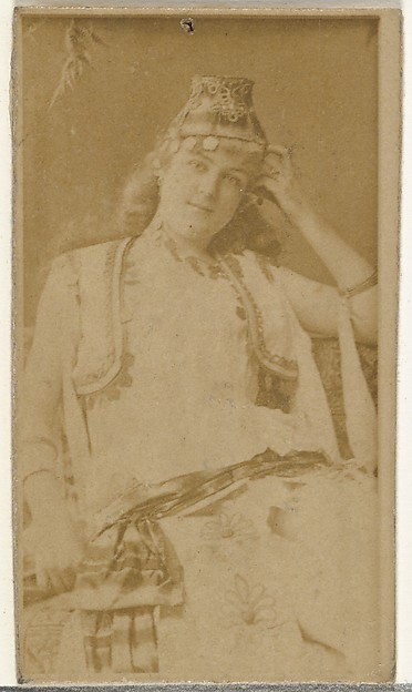 W. Duke, Sons & Co., [Actress wearing exotic costume], from the Actors and Actresses series (N145-8) issued by Duke Sons & Co. to promote Duke Cigarettes