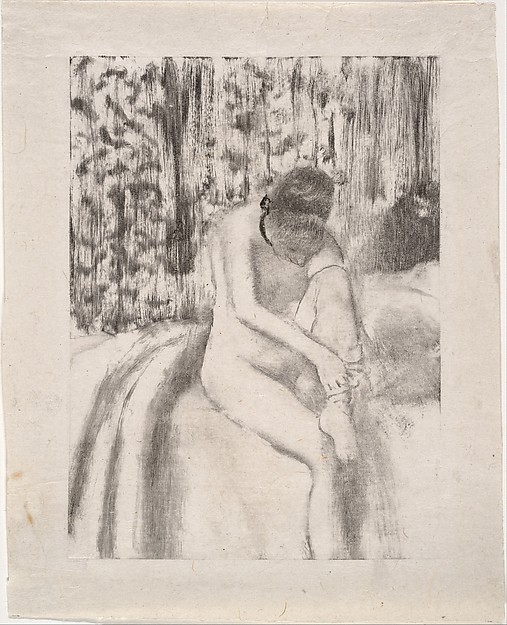 Edgar Degas, Girl Putting on Her Stockings