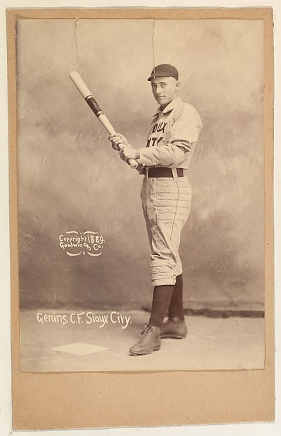 Goodwin & Company, Genins, Center Field, Sioux City, from the series Old Judge Cigarettes