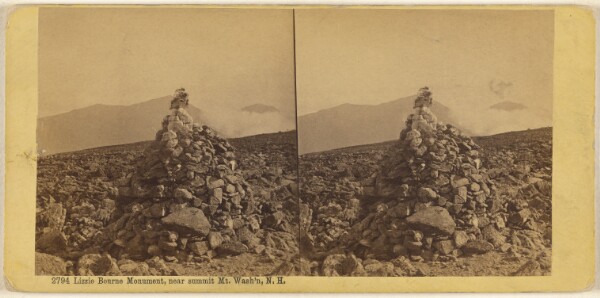 Edward Bierstadt, Lizze Bourne Monument, near summit Mt. Wash'n, N.H.