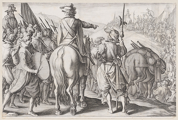 Jacques Callot, Les Troupes en Marche (The Marching Troops), from "La Vie de Ferdinand Ier de Médicis série appelée aussi Les Batailles des Médicis" (The Life of Ferdinand I de'Medici also called The Medici Battles)
