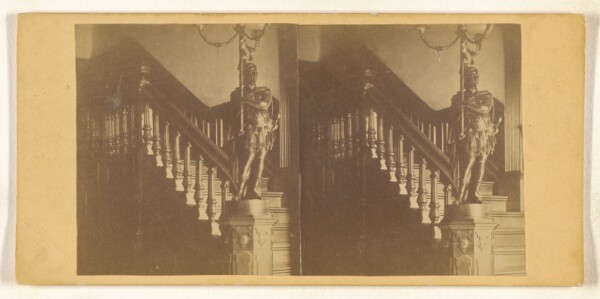 Unknown, [Interior with banister and sculptured newel]
