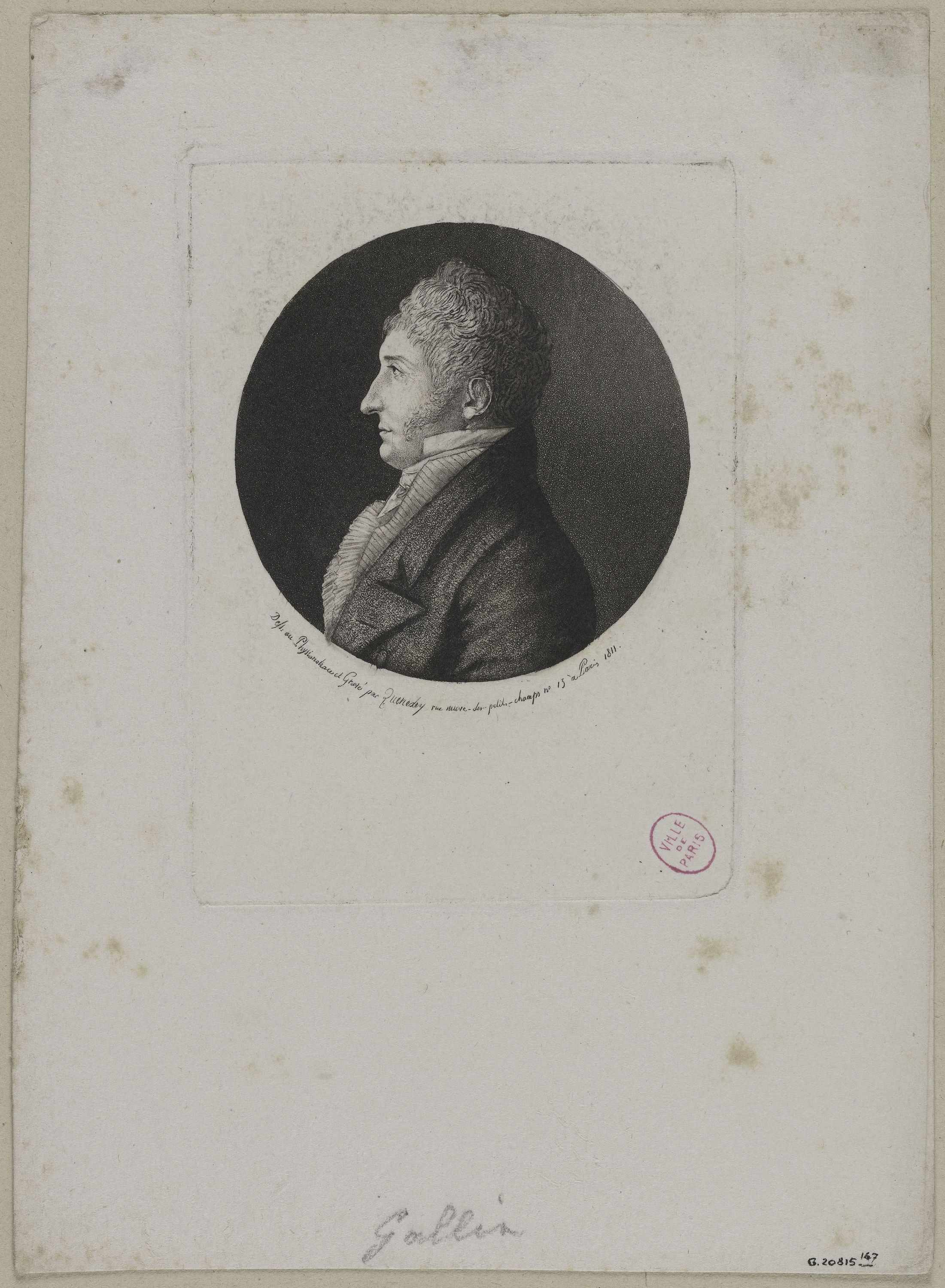 Edmé Quenedey, Portrait de Monsieur Gallin ou Galloni