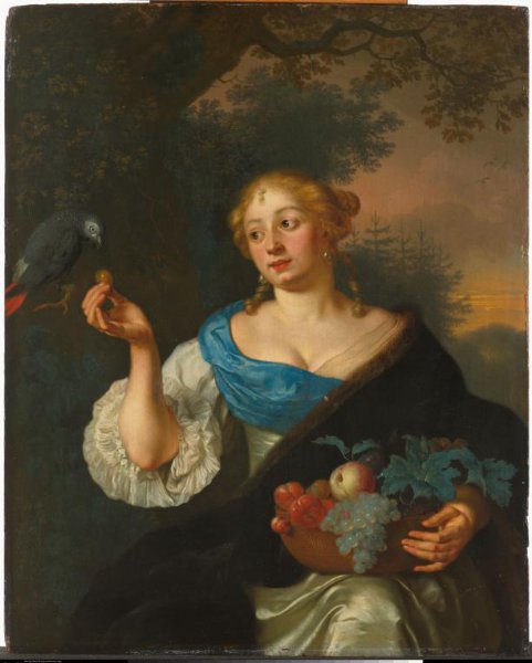 Ary de Vois, A young Woman with a Parrot