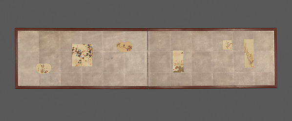 Shibata Zeshin, Folding Screen for Tea Ceremony with Six Bird-and-Flower Paintings
