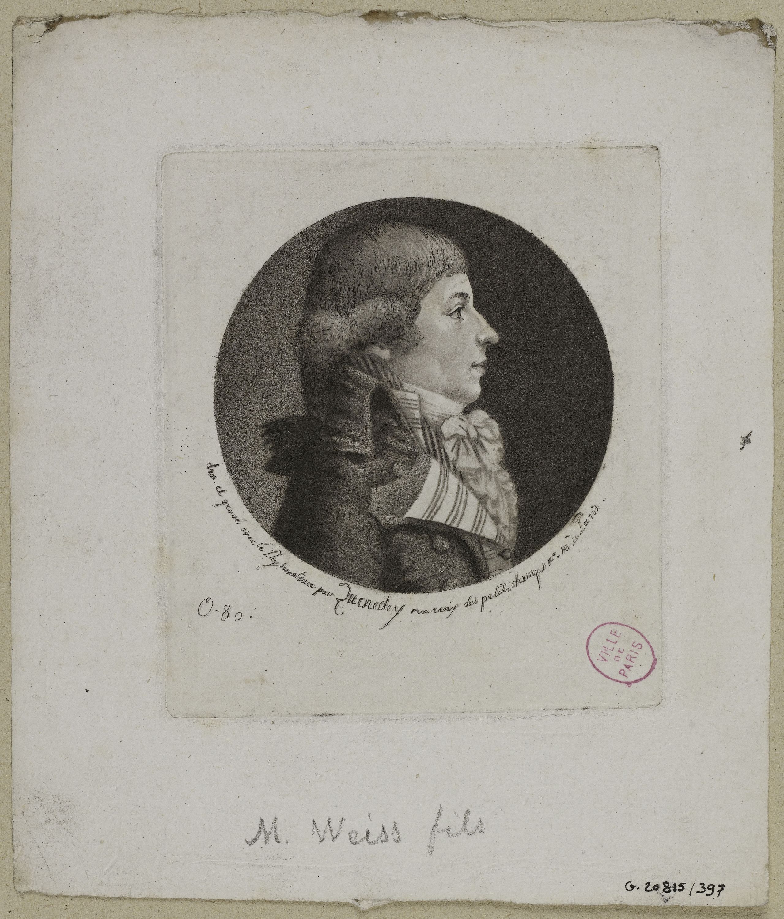 Edmé Quenedey, Portrait de Monsieur Weiss, fils