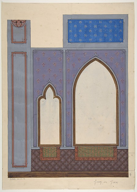 Jules-Edmond-Charles Lachaise, Design for wall decoration in the house of Baron Malet in Jouy-en-Josas (Seine et Gise)