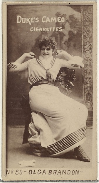 W. Duke, Sons & Co., Card Number 59, Olga Brandon, from the Actors and Actresses series (N145-4) issued by Duke Sons & Co. to promote Cameo Cigarettes
