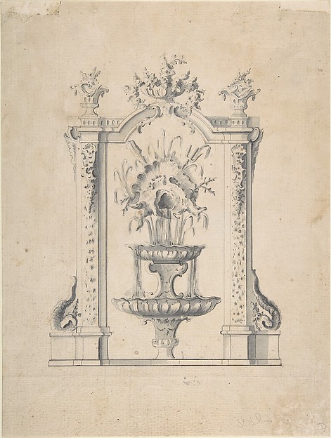 Anonymous, French, 18th century, Design for a Fountain