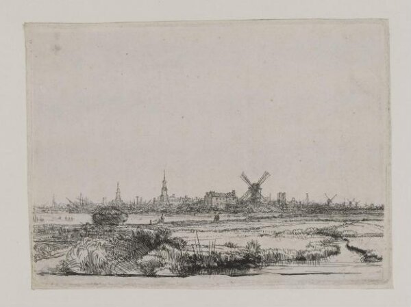Rembrandt van Rijn, View of Amsterdam from the North-west