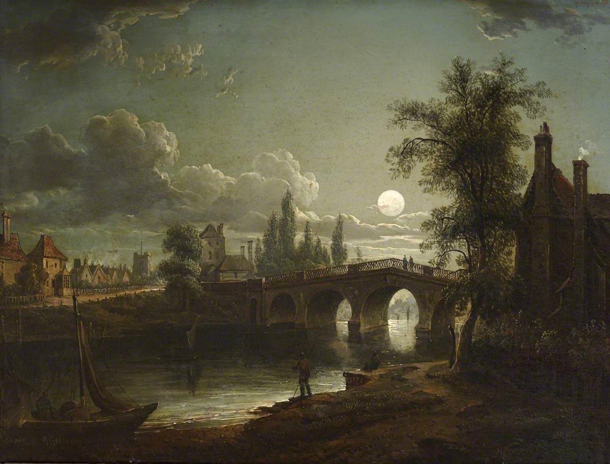 Sebastian Pether, Chertsey Bridge by Moonlight