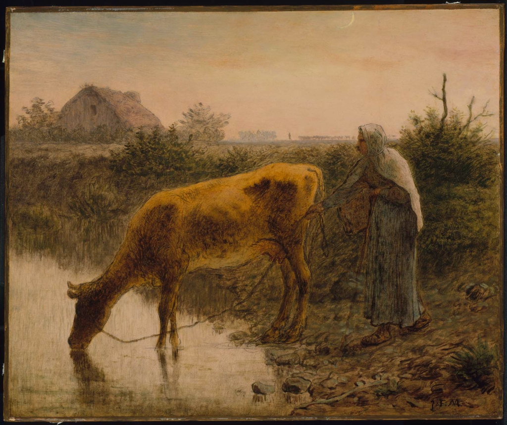 Jean-François Millet, Peasant Watering Her Cow