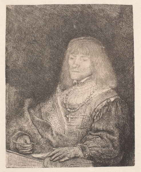 Rembrandt van Rijn, Ung mand med kæde og kors ved skrivepult