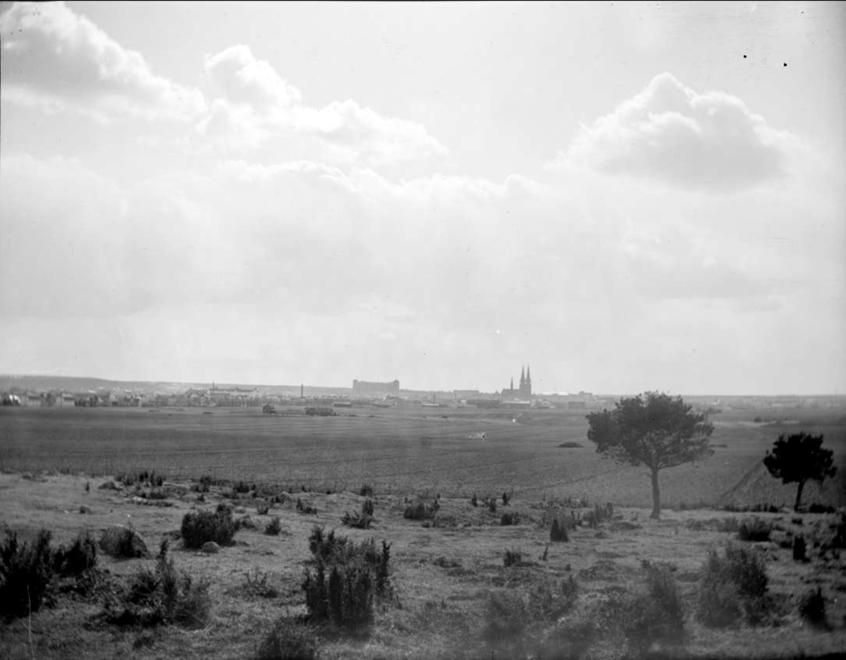 August Fredrik Schagerström, Uppsala from Sala backe, with the cultivation landscape west of the city, May 1917