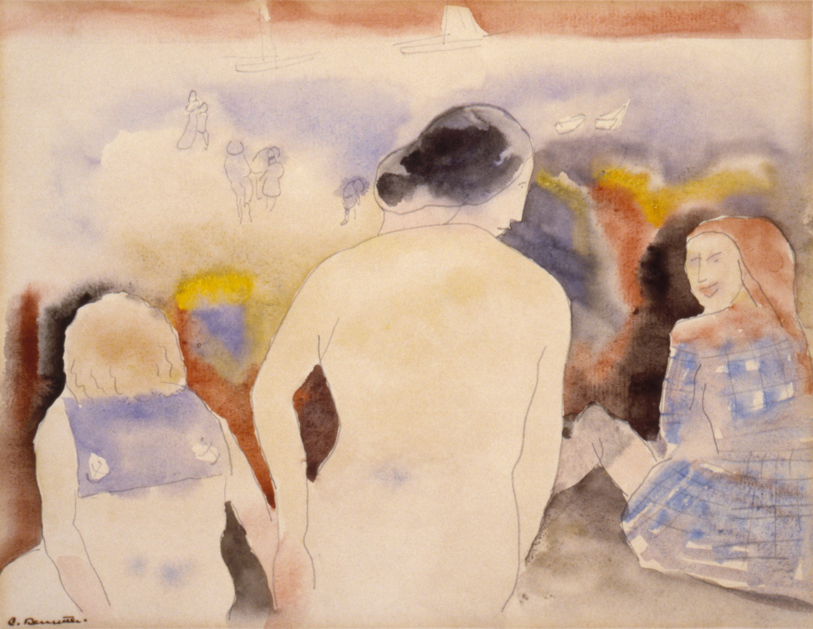 Charles Demuth, Untitled (Woman with Black Hair and Two Children)