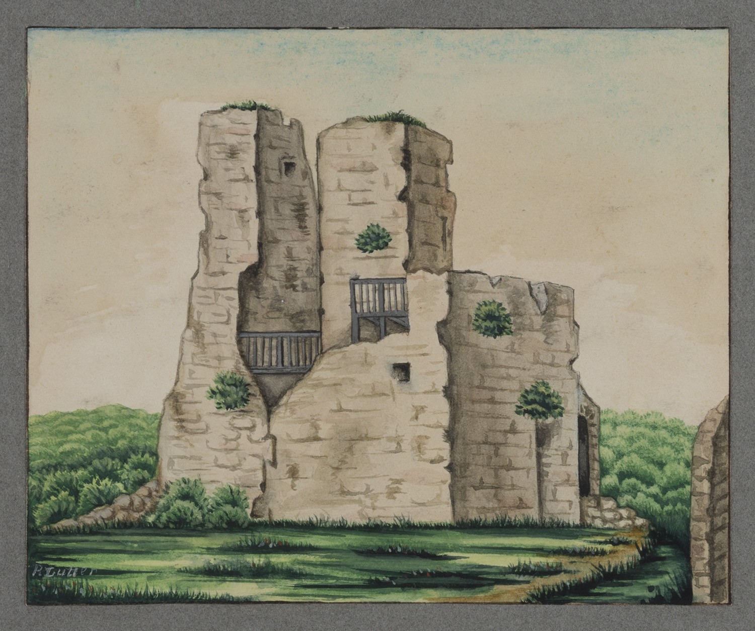 Rudolf Lutter, Stecklenberg (Stadt Thale): Burgruine Lauenburg, Vorburg von Nordosten