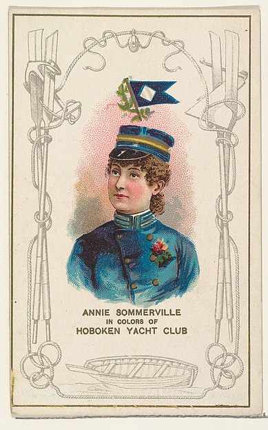 W. Duke, Sons & Co., Annie Sommerville in Colors of Hoboken Yacht Club, from the Yacht Colors of the World series (N140) issued by Duke Sons & Co. to promote Honest Long Cut Tobacco