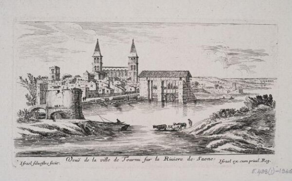 Israel Silvestre, Veuë de la ville de Tournu sur la Riviere de Saone; La ville de Trevou pres Lion.