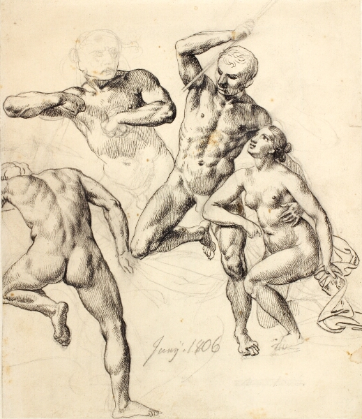 C.W. Eckersberg, Figurstudier - tre mandlige og en kvindelig