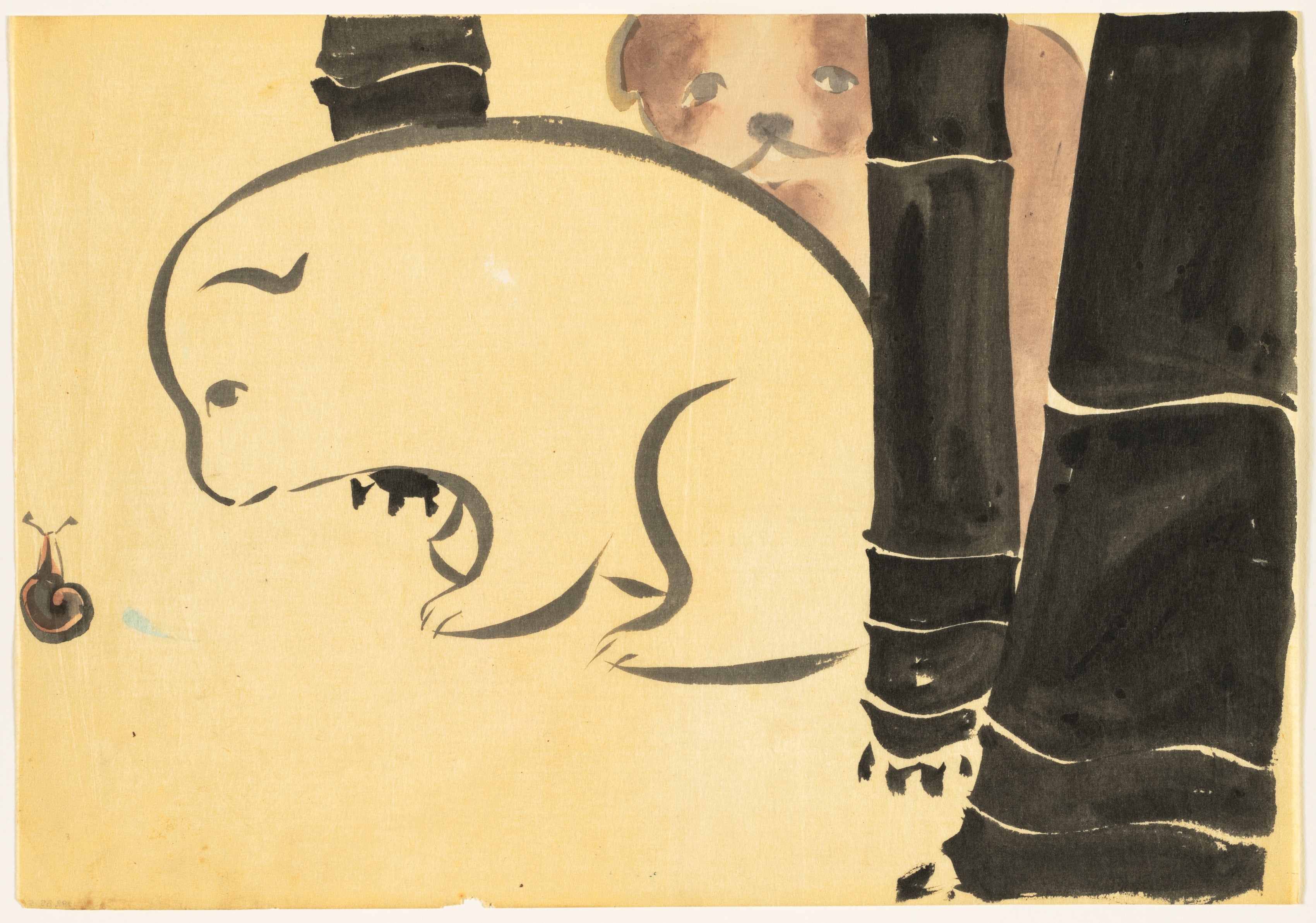 Kamisaka Sekka, Flowers of a Hundred Worlds (Momoyogusa): Puppies (Enokoro)