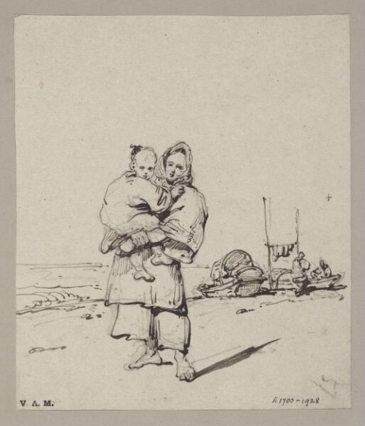 George Chinnery, A Chinese boatwoman carrying a child