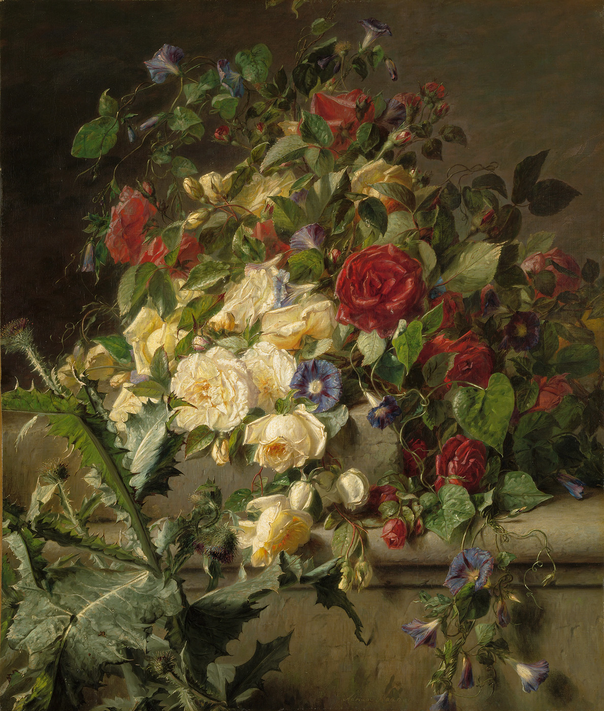 Adriana Johanna Haanen, Bouquet of Flowers on a Ledge