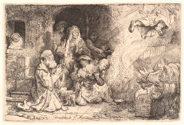 Rembrandt van Rijn, Englen forlader Tobits familie