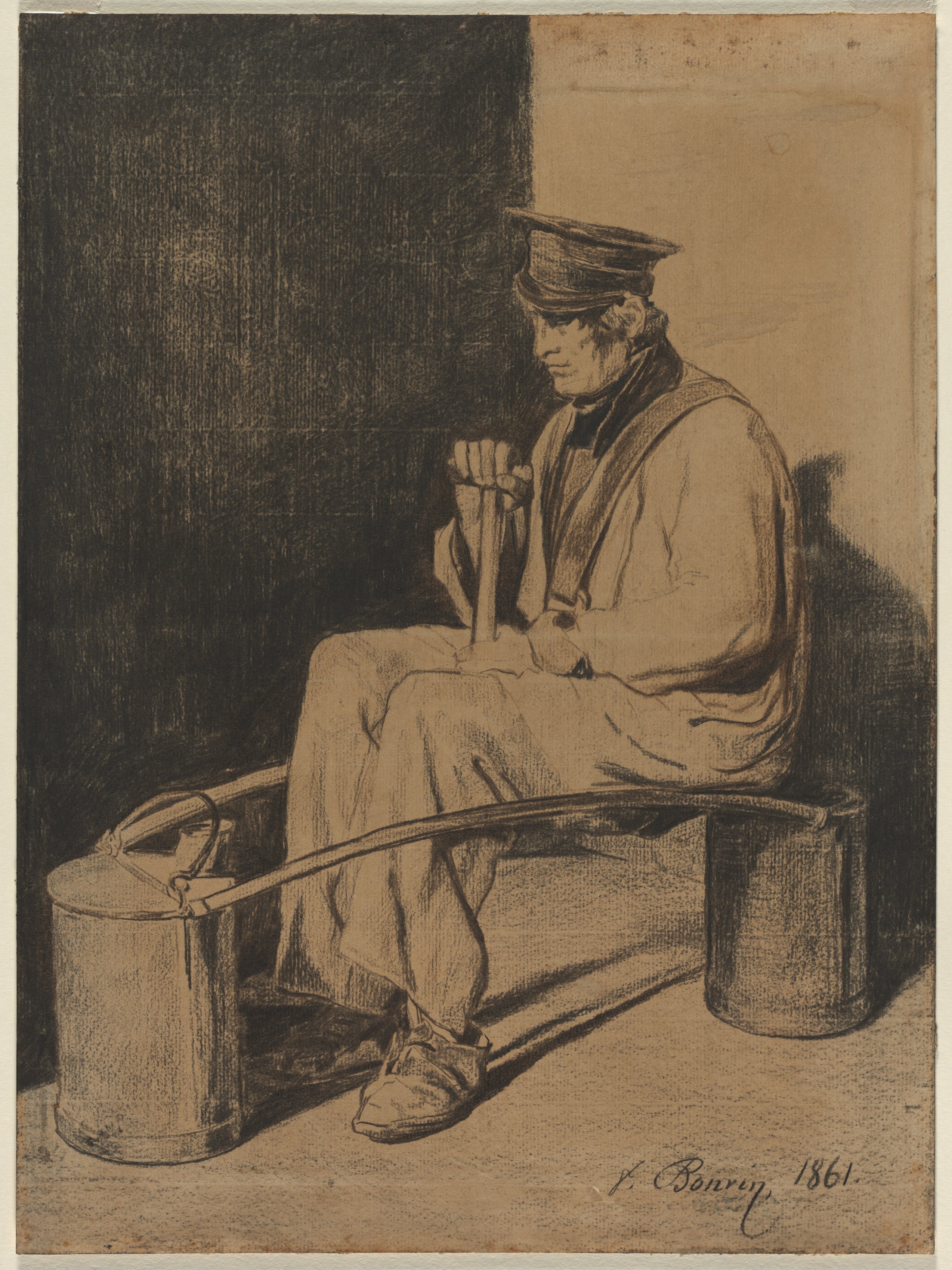 François Bonvin, Water Carrier Seated on His Yoke