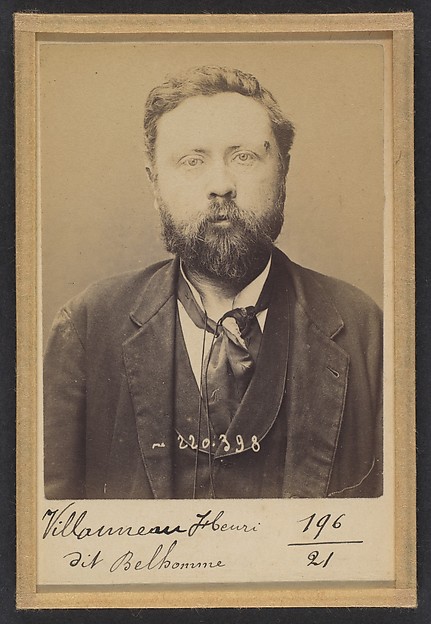 Alphonse Bertillon, Villanneau. Henri, Fernand. 35 ans, né le 11/3/59 à Poitiers. Clerc de notaire. Anarchiste. 2/7/94.