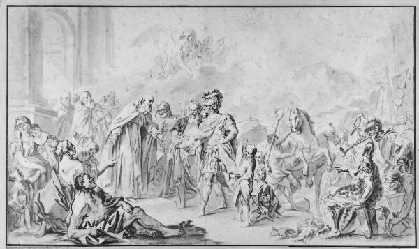 Francesco Solimena, Sankt Ambrosius nægter kejser Theodosius den Store adgang til templet