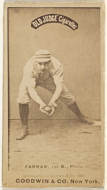 Goodwin & Company, Sidney Douglas Farrar, 1st Base, Philadelphia, from the Old Judge series (N172) for Old Judge Cigarettes