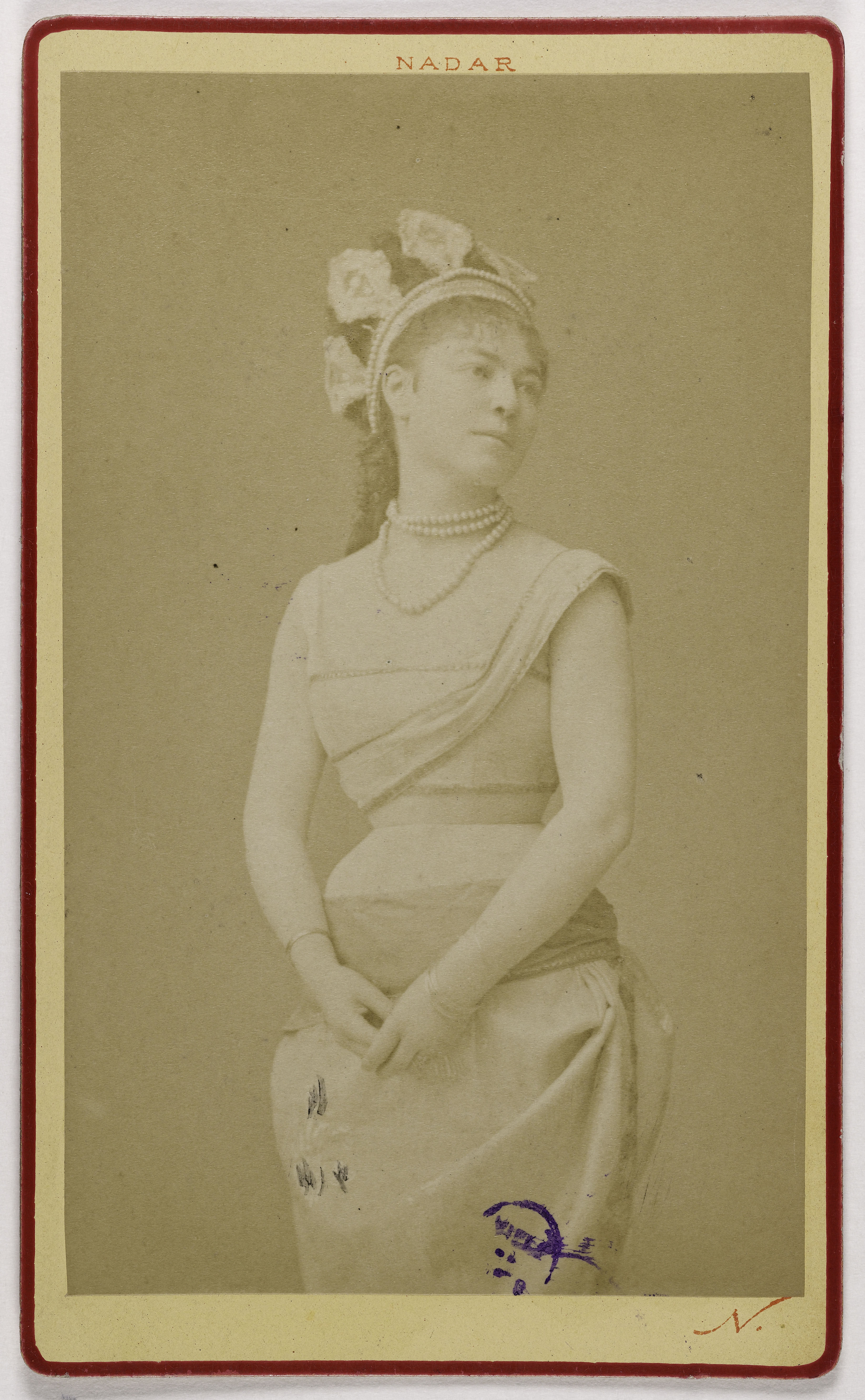 Atelier Nadar, Portrait de Zélina Bied (actrice aux Folies dramatiques, au Théâtre de la Renaissance et de la Gaieté)